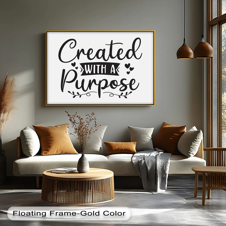 Created With a Purpose – Inspirational Black and White Canvas Print - MyPhotoStation