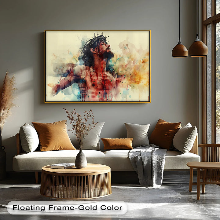 Sacrifice and Glory – Jesus Crucifixion Abstract Canvas Print