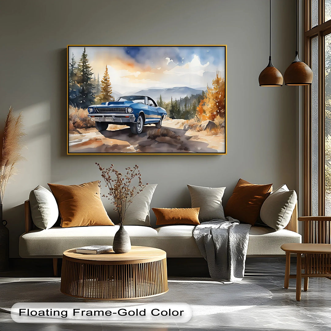 Blue Classic Muscle Car – Car Canvas Print - MyPhotoStation