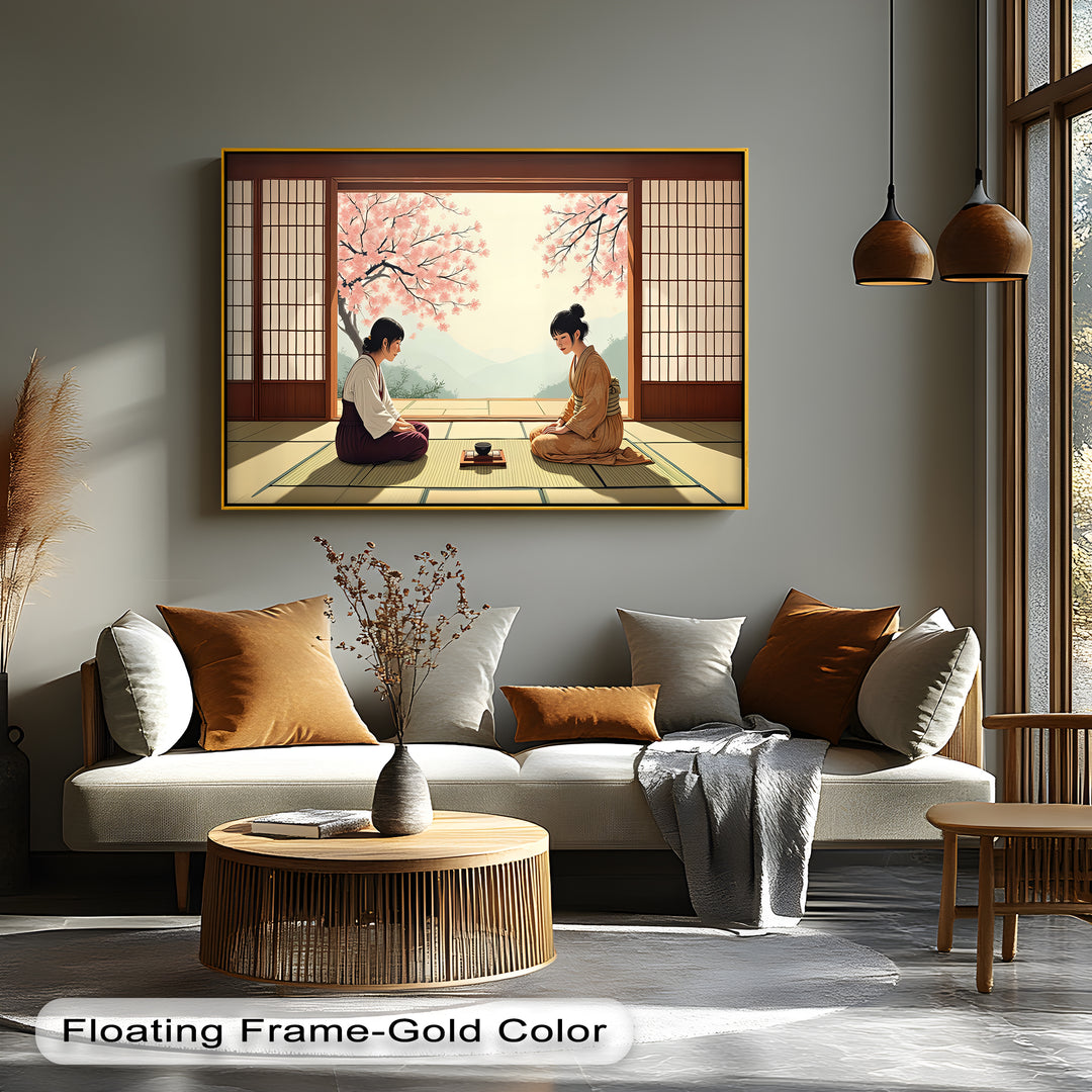 Japanese Tea Ceremony – Sakura Blossom Canvas Wall Art | Canvas Prints