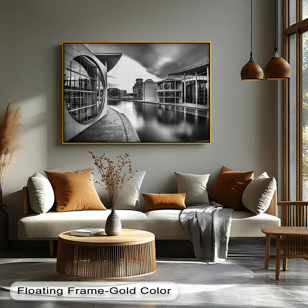 Modern Berlin Architecture – Black and White Canvas Print - MyPhotoStation