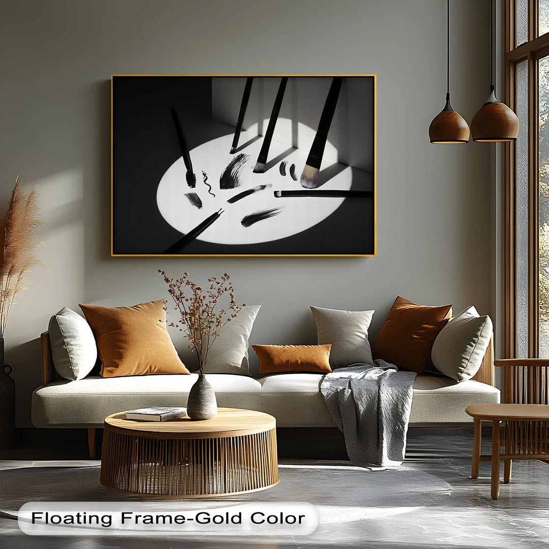 Monochrome Expression – Abstract Brush Strokes Canvas Art - MyPhotoStation