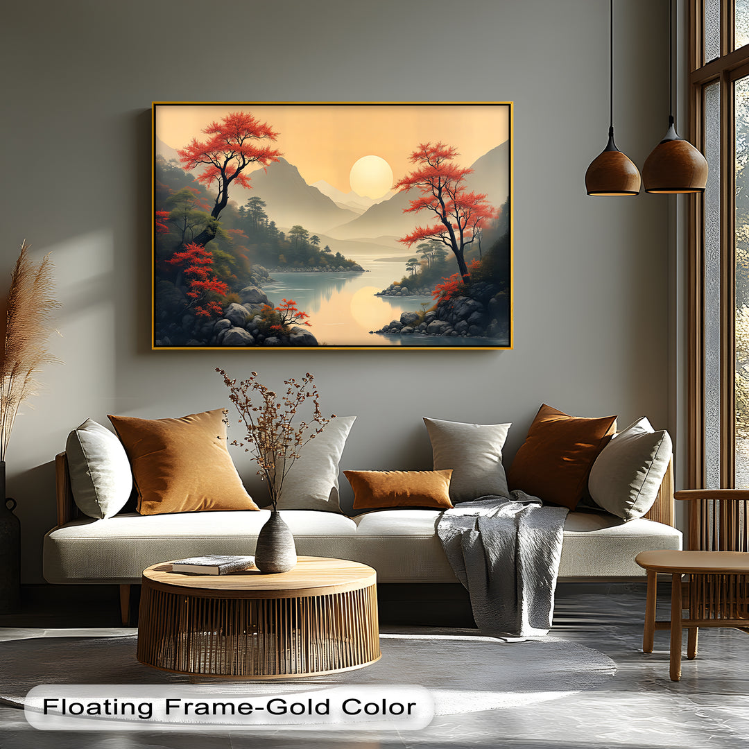Japanese Mountains – Landscape Canvas Wall Art | Framed Wall Art