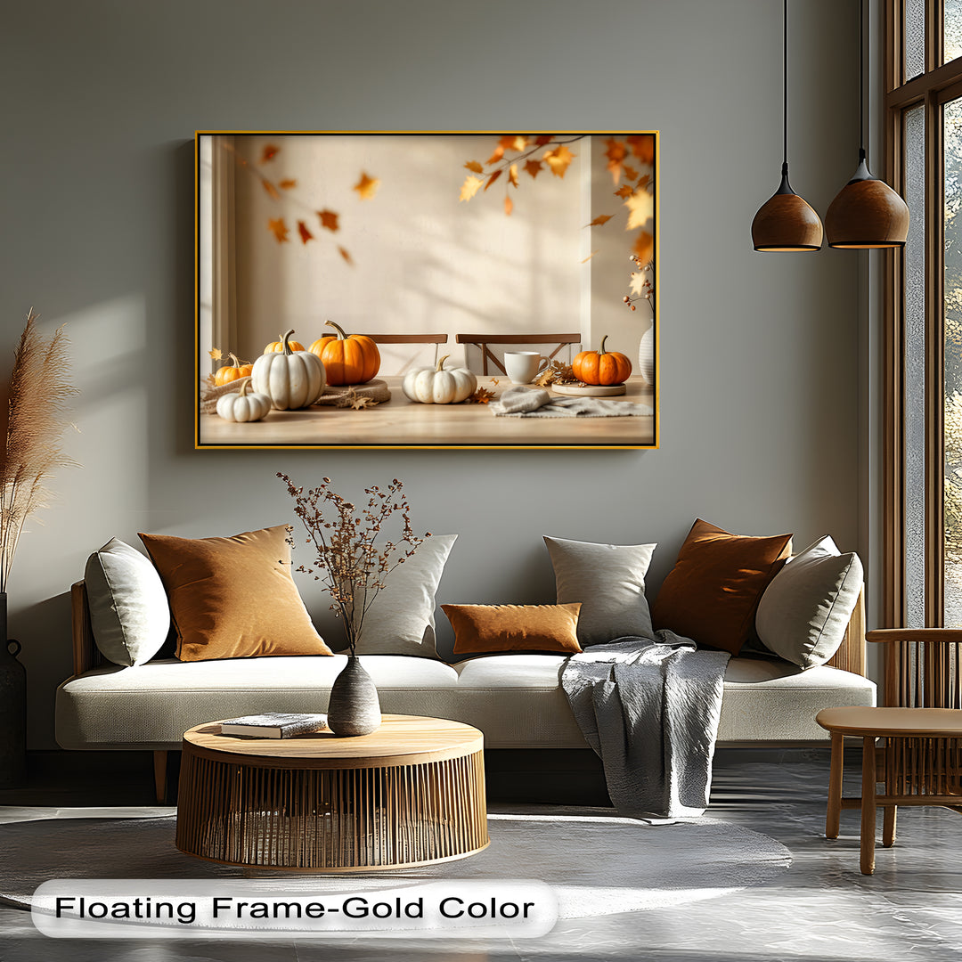 Autumn Serenity – Pumpkin Tabletop Canvas Wall Art | Canvas Artwork
