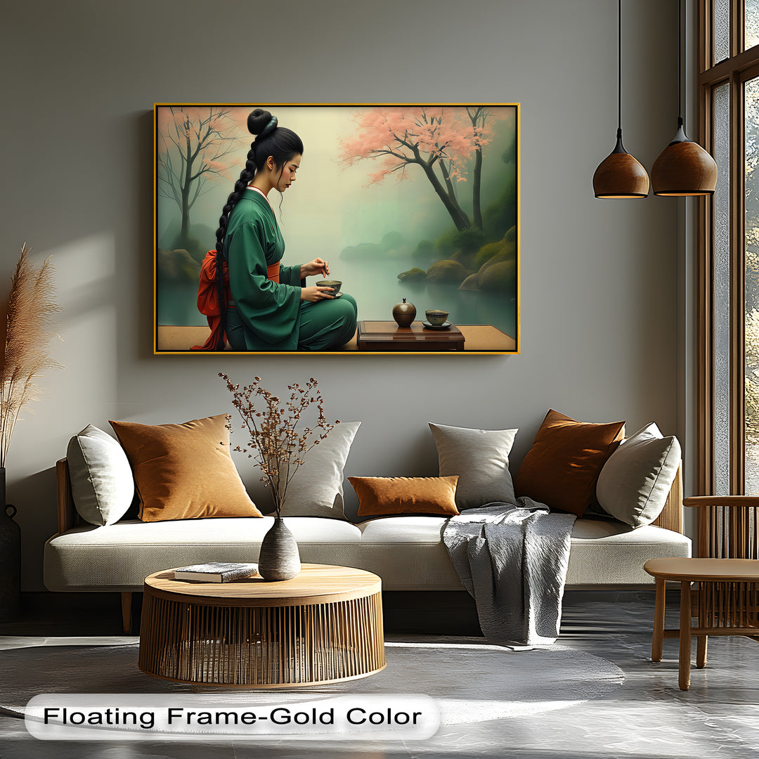 Tranquil Ceremony – Japanese Tea Ritual Canvas Wall Art | Canvas Print
