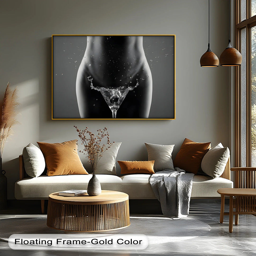 Liquid Temptation – Abstract Female Form with Splash Art Canvas Print - MyPhotoStation