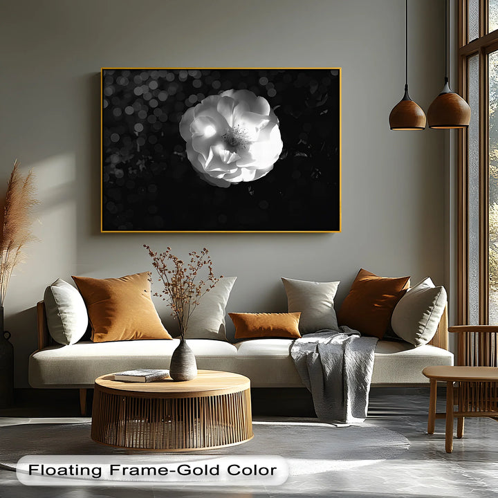 Luminous Bloom – White Rose in Darkness Canvas Print - MyPhotoStation