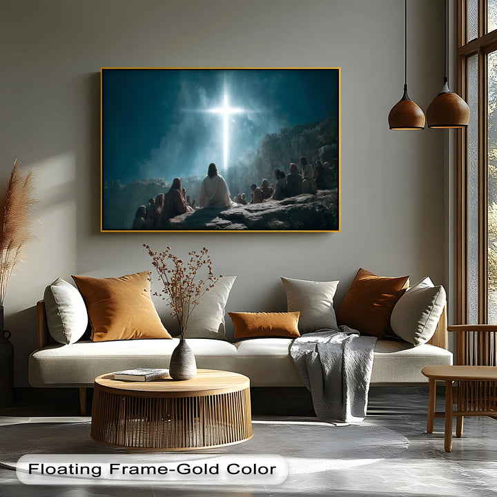 Divine Sermon Under the Cross – Inspirational Jesus Canvas Print - MyPhotoStation