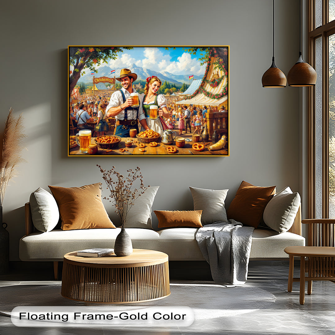 Oktoberfest Celebration – Bavarian Beer Festival Canvas Wall Art | Large Canvas