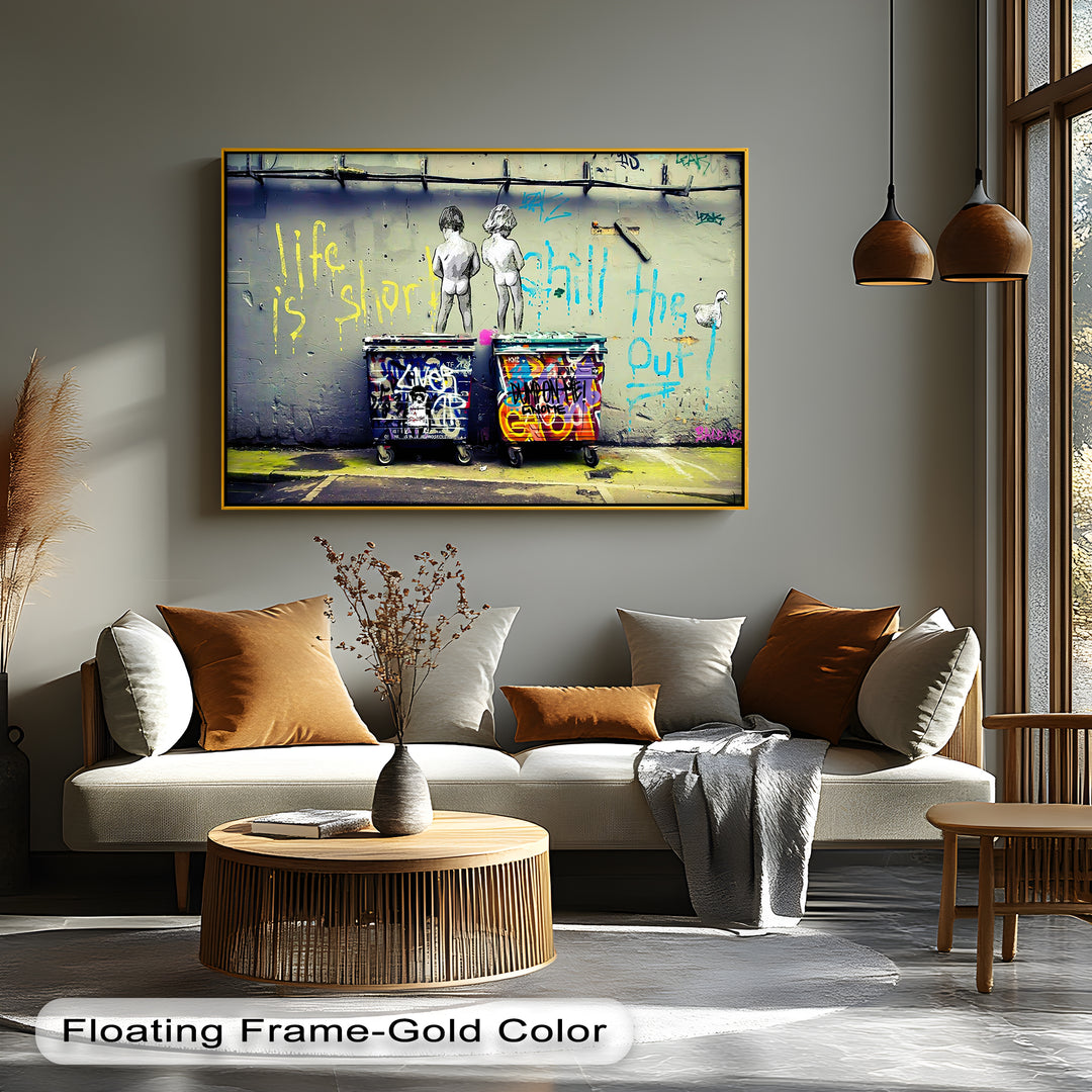 Amalfi Citrus Escape – Stampa su tela con aranceto mediterraneo