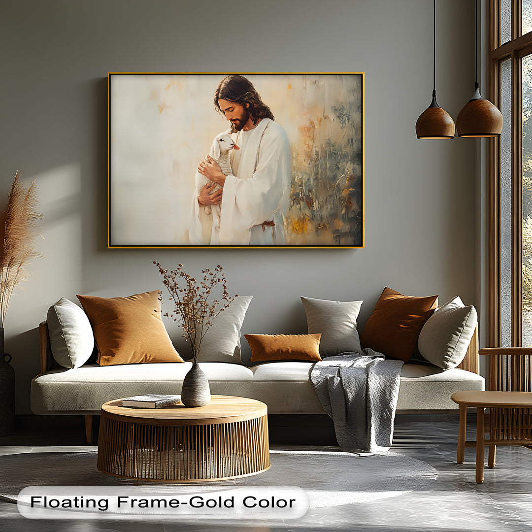The Good Shepherd – Jesus Holding Lamb Canvas Print