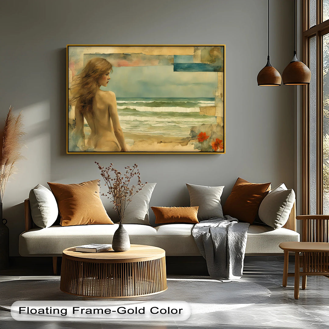 Ocean Muse – Dreamy Nude Seascape Canvas Print - MyPhotoStation