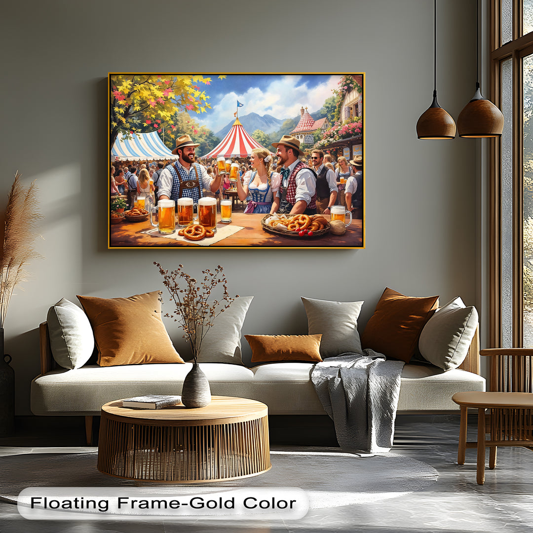Oktoberfest Celebration – Beer Garden Festival Canvas Wall Art | Canvas Artwork