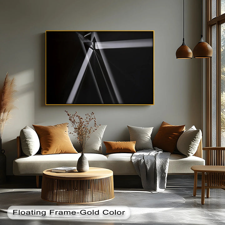 Prismatic Axis – Geometric Light Beam Canvas Wall Art - MyPhotoStation