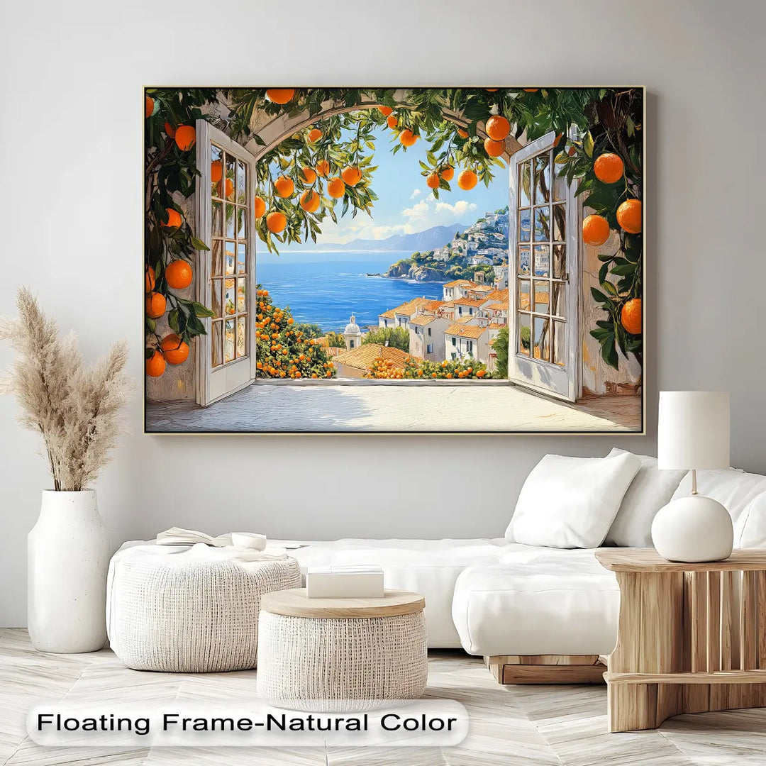 Amalfi Citrus Escape – Mediterranean Orange Grove Canvas Print