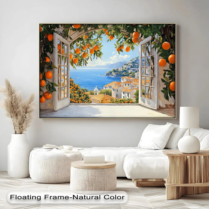 Amalfi Citrus Escape – Mediterranean Orange Grove Canvas Print