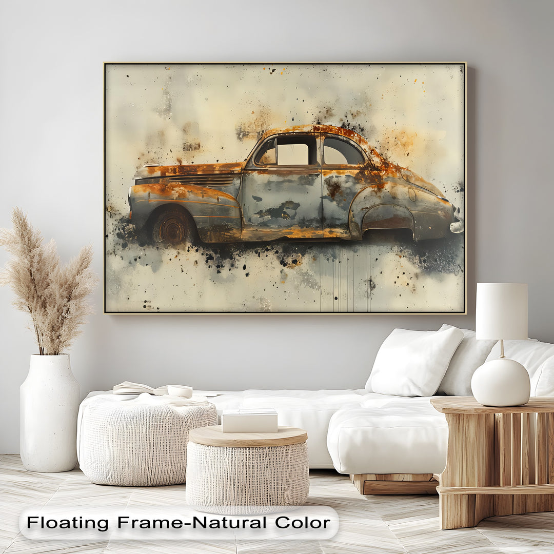 Rust & Revival – Abstract Vintage Car – Car Canvas Print - MyPhotoStation