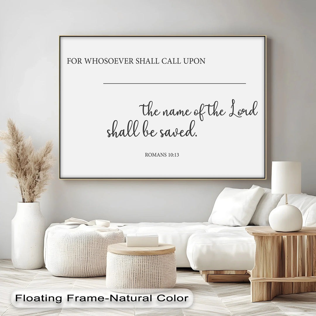 Romans 10:13 Scripture Canvas – Call Upon the Lord Canvas Print - MyPhotoStation