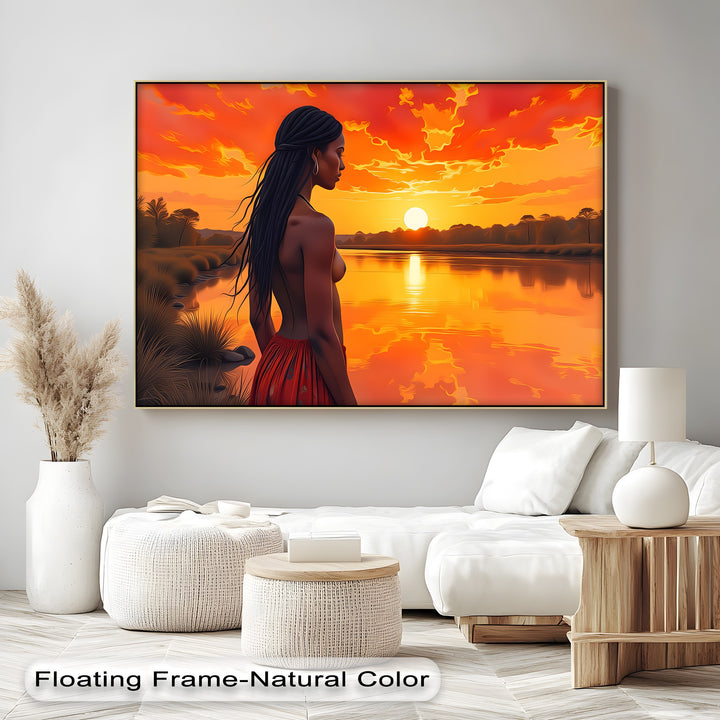 Golden Sunset Nude Woman – Erotic Canvas Art | Biggest Canvas