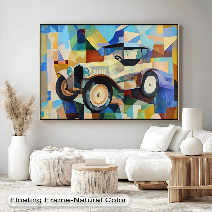 Geometric Vintage Car – Car Canvas Print