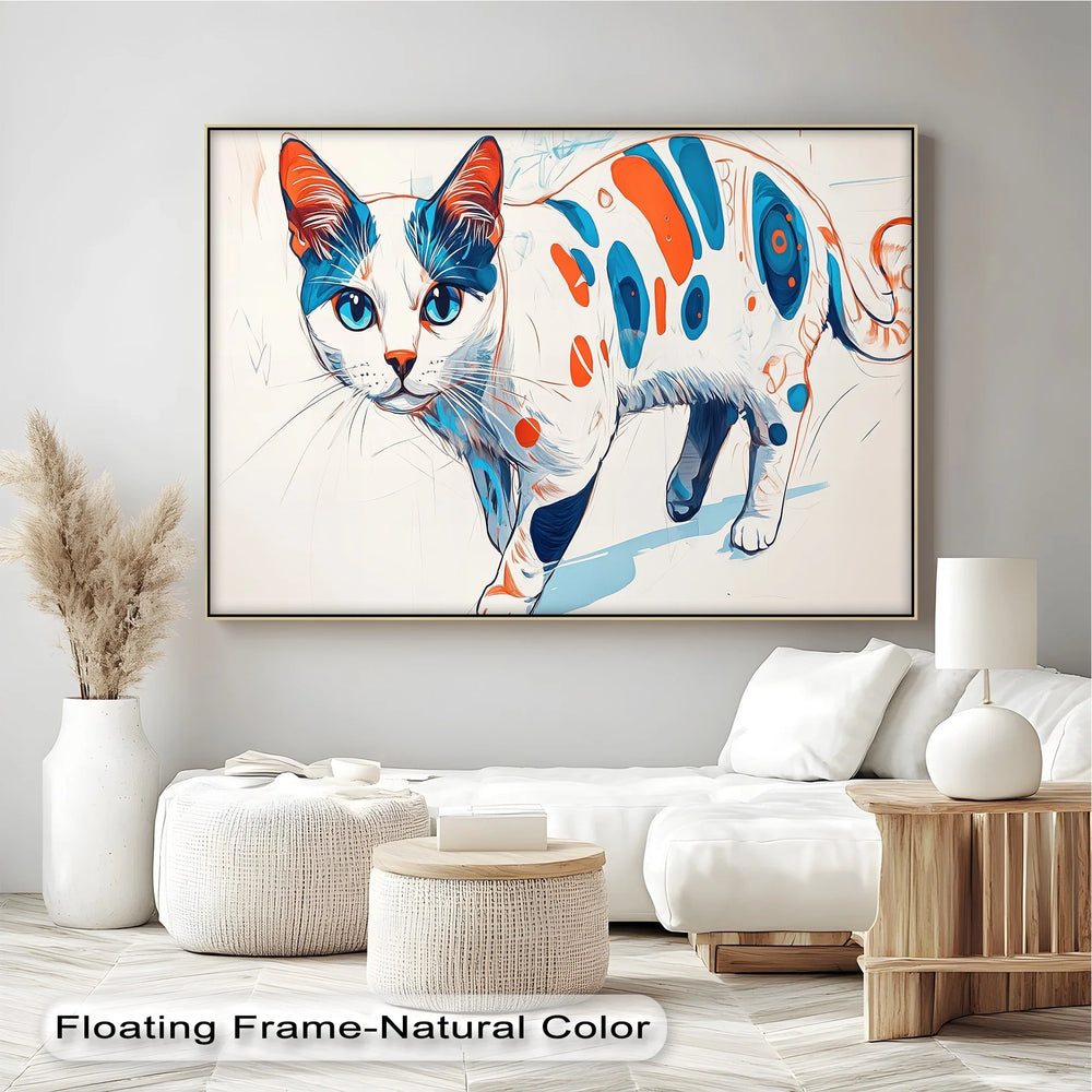 Cosmic Cat – Abstract Pop Art Style Feline Cat Canvas Print - MyPhotoStation
