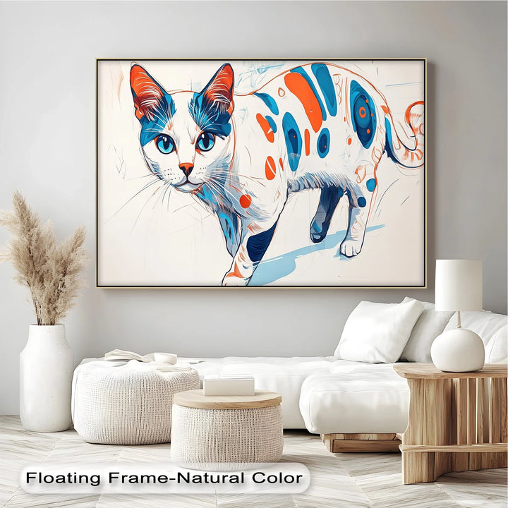 Cosmic Cat – Abstract Pop Art Style Feline Cat Canvas Print - MyPhotoStation
