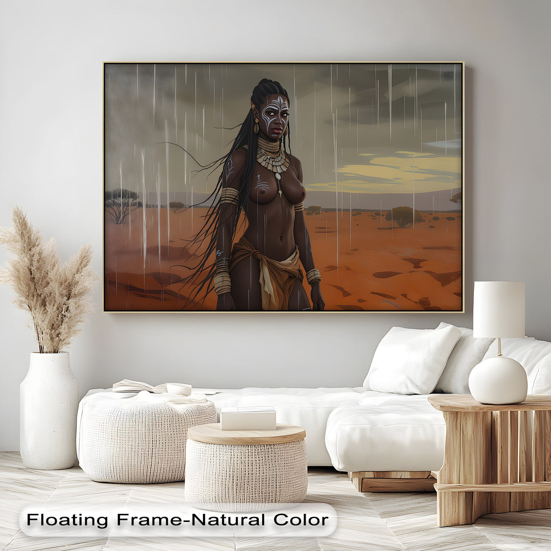 Rain Queen – Tribal Warrior Erotic Canvas Wall Art | Canvas Artwork