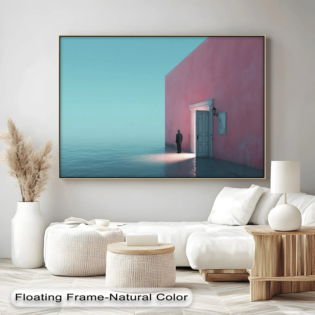 Surreal Doorway by the Sea – Minimalist Concept Canvas Print - MyPhotoStation