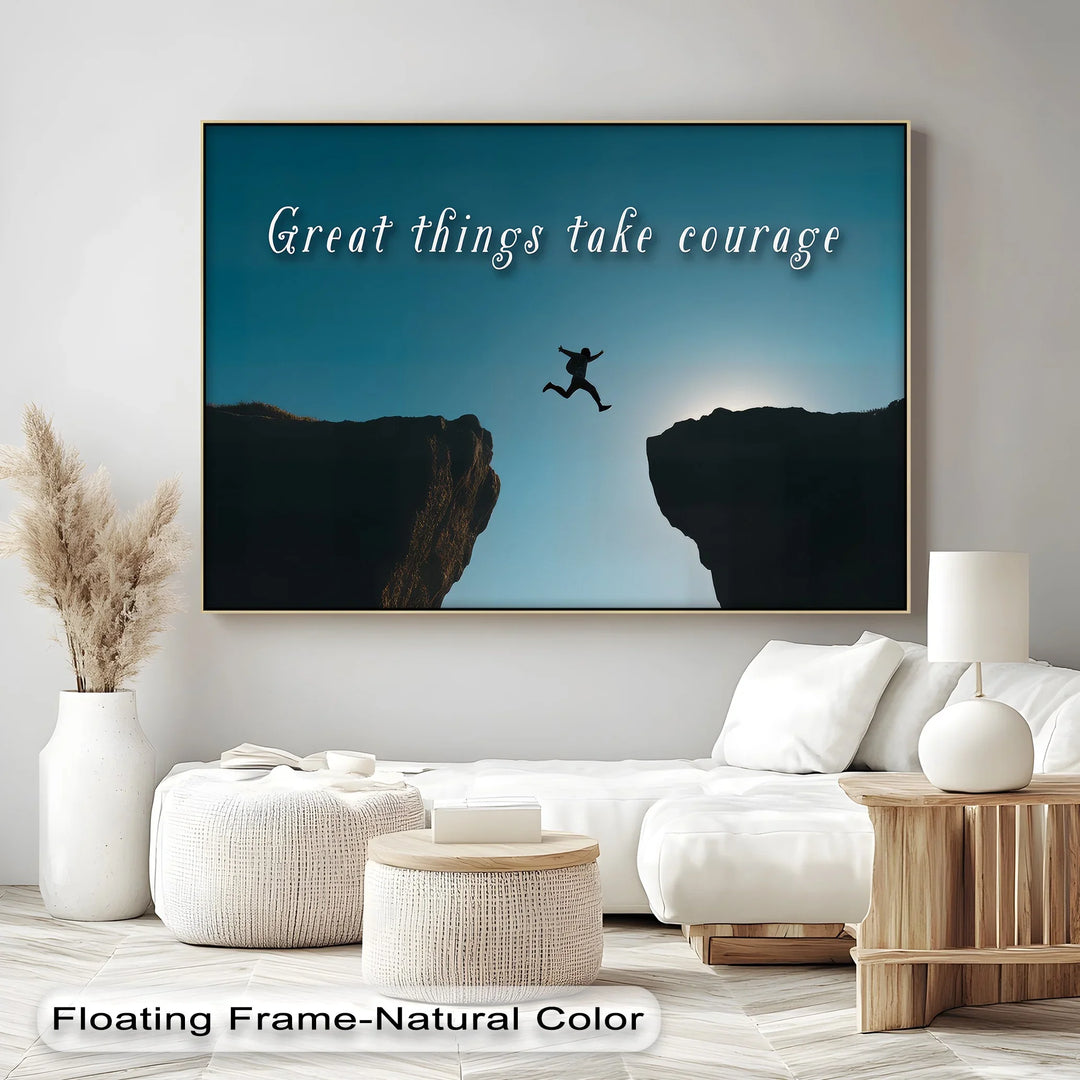 Leap of Faith – Courageous Action Inspirational Canvas Print