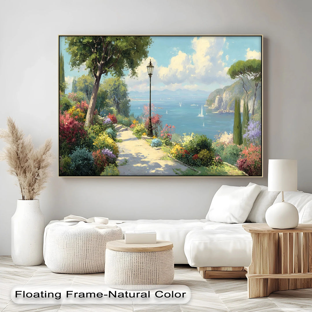 Coastal Garden Stroll – Mediterranean Landscape Canvas Print - MyPhotoStation