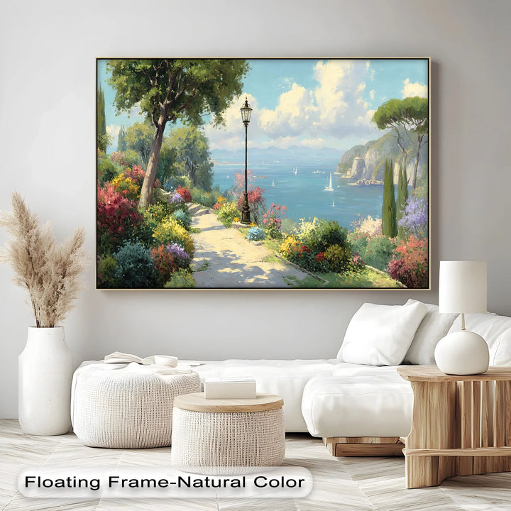 Coastal Garden Stroll – Mediterranean Landscape Canvas Print - MyPhotoStation