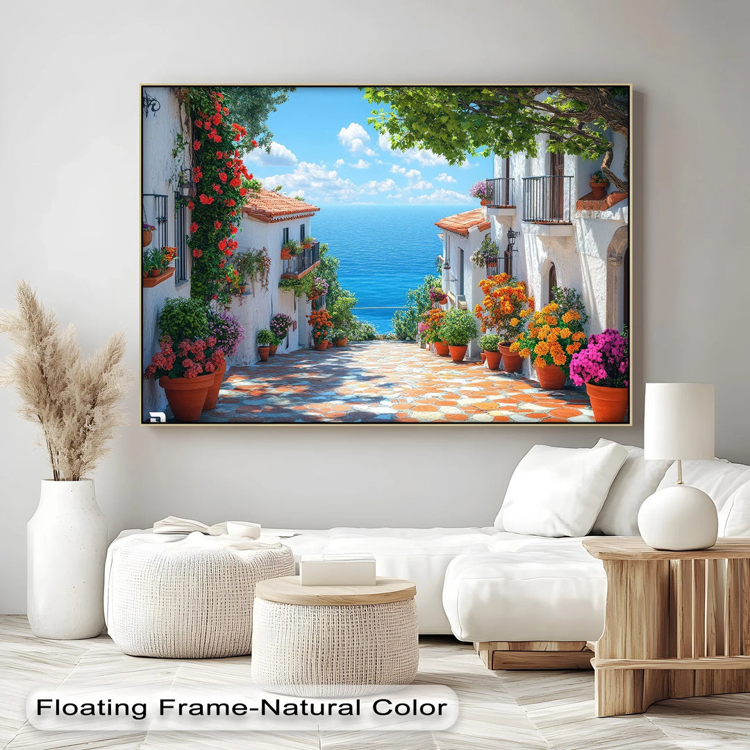 Coastal Flower Village - Landscape Canvas Print