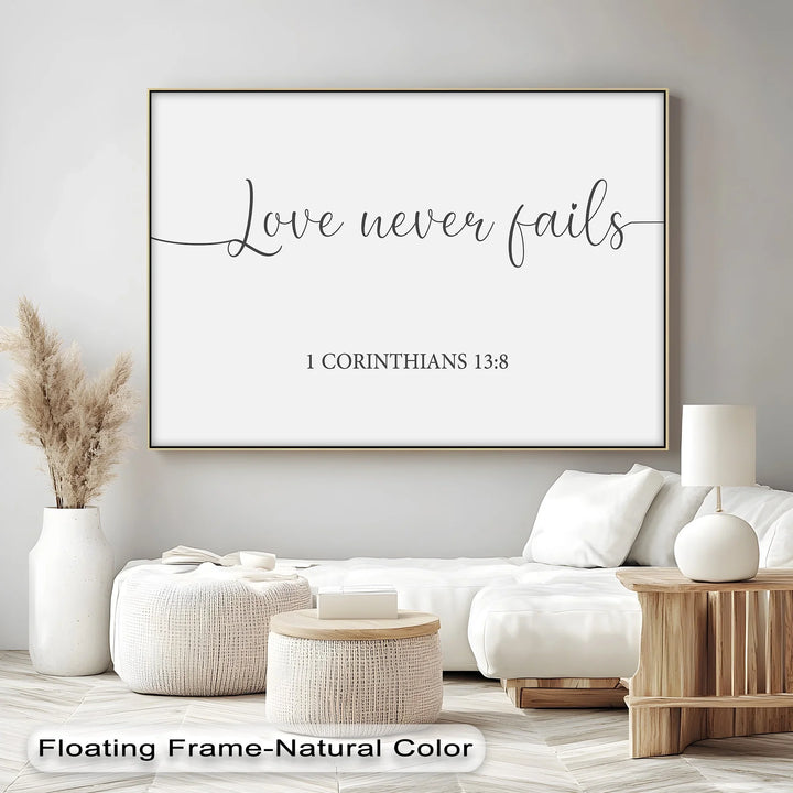 Love Never Fails – 1 Corinthians 13:8 Canvas Print - MyPhotoStation