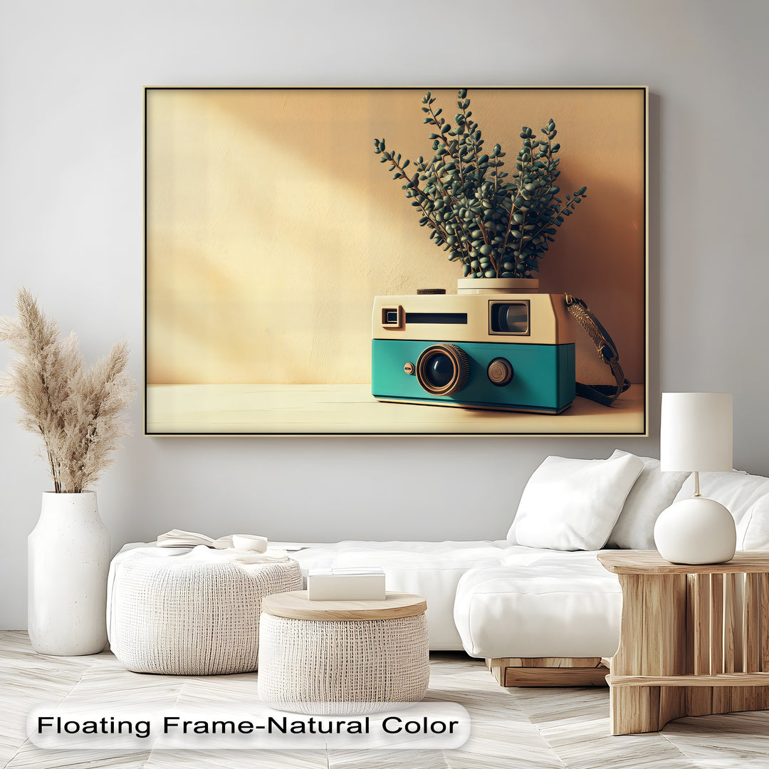 Retro Focus – Vintage Camera Planter Canvas Print