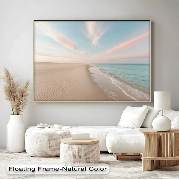 Serene Pastel Shoreline - Landscape Canvas Print