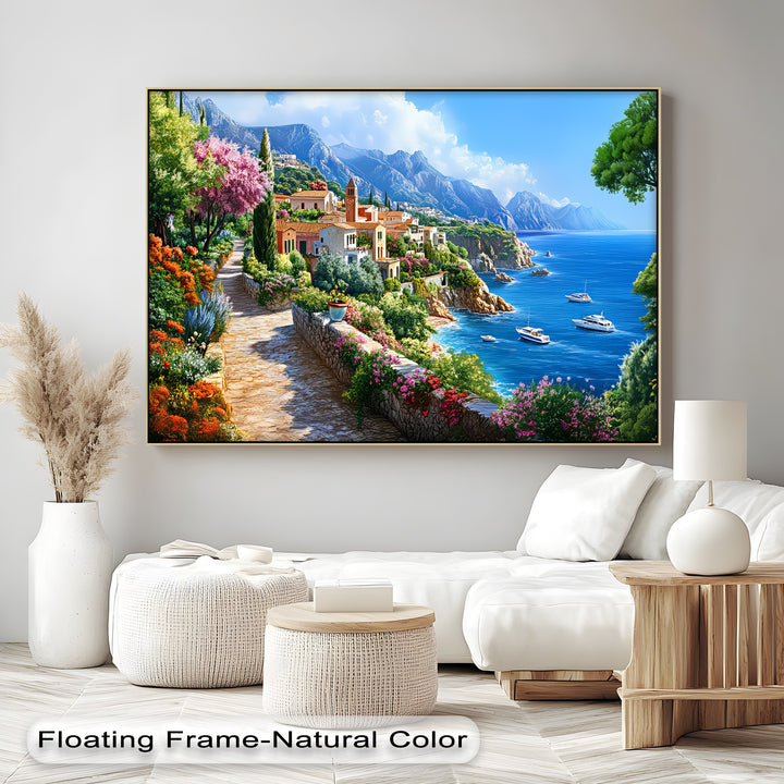 Mediterranean Pathway – Coastal Village Canvas Wall Art