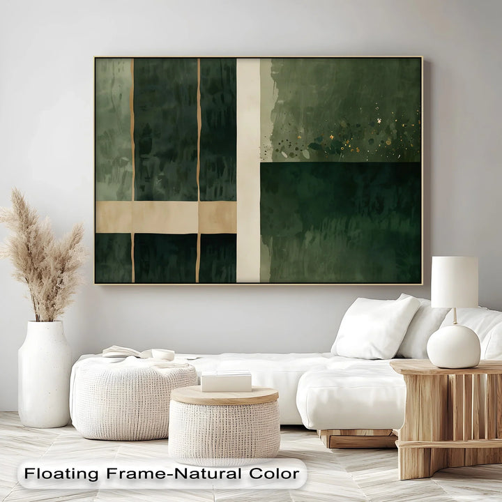Emerald Structure – Modern Geometric Green Canvas Print - MyPhotoStation