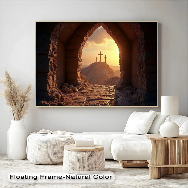 Resurrection Light – Three Crosses at Sunrise Canvas Print - MyPhotoStation
