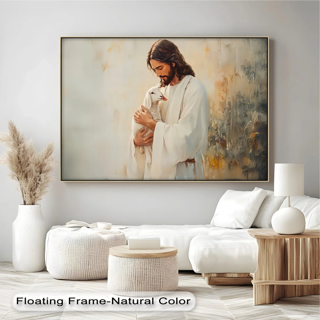 The Good Shepherd – Jesus Holding Lamb Canvas Print - MyPhotoStation