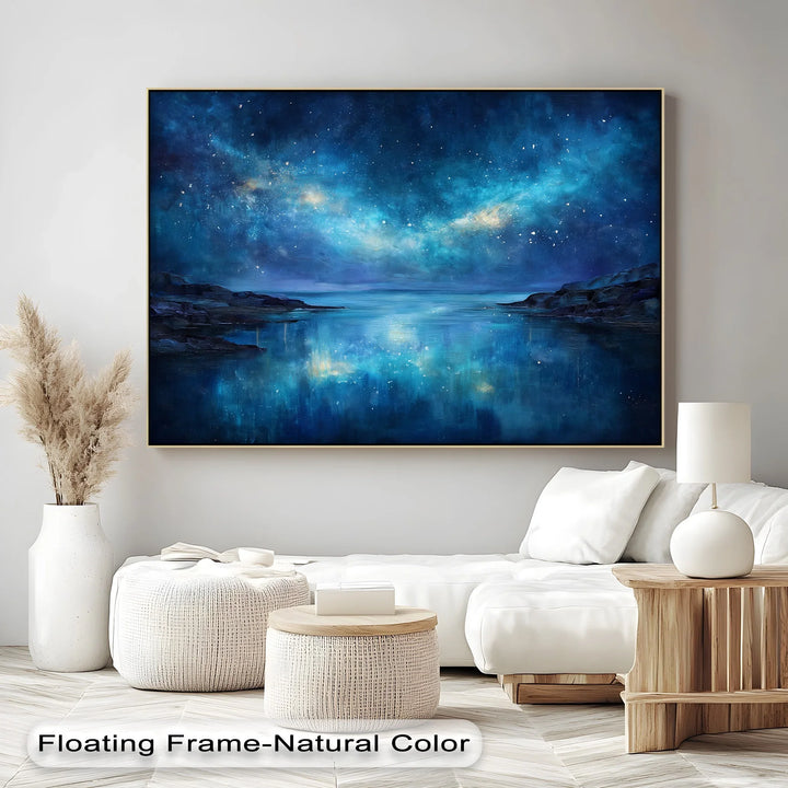 Celestial Coastline – Dreamy Galaxy Sky Reflection Canvas Print - MyPhotoStation