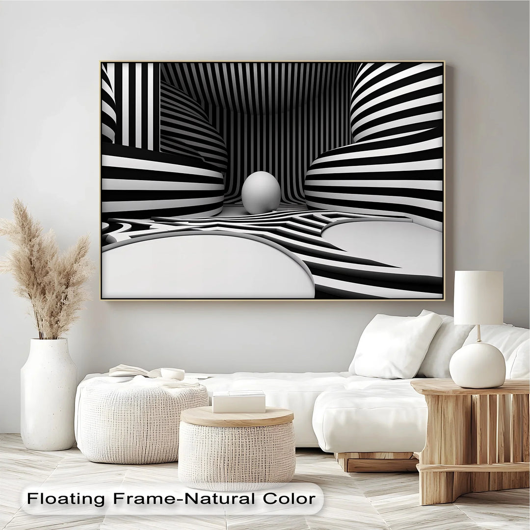 Monochrome Illusion Chamber – Black & White Canvas Print - MyPhotoStation