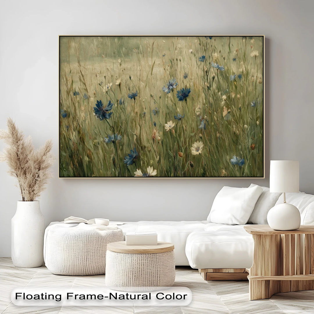 Whispers of Blue – Wildflower Meadow Scene Canvas Print - MyPhotoStation