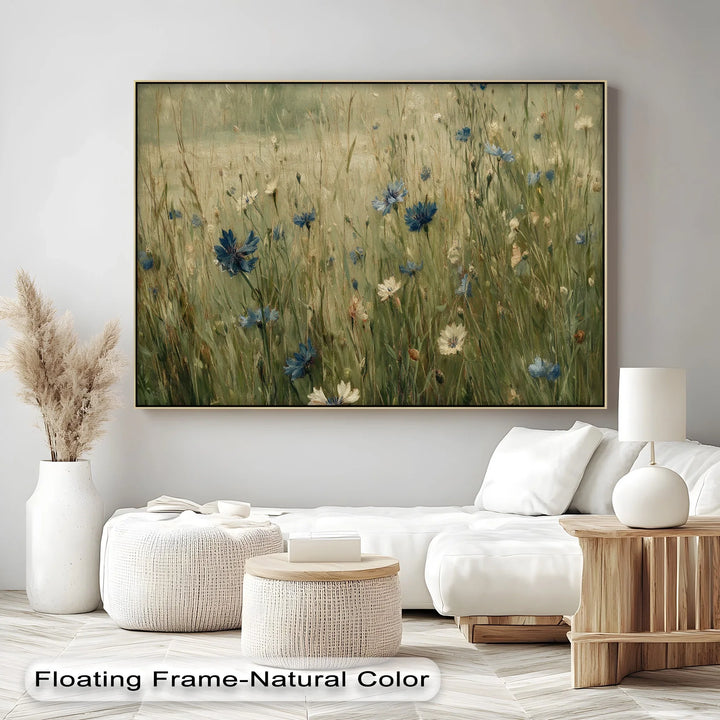 Whispers of Blue – Wildflower Meadow Scene Canvas Print - MyPhotoStation