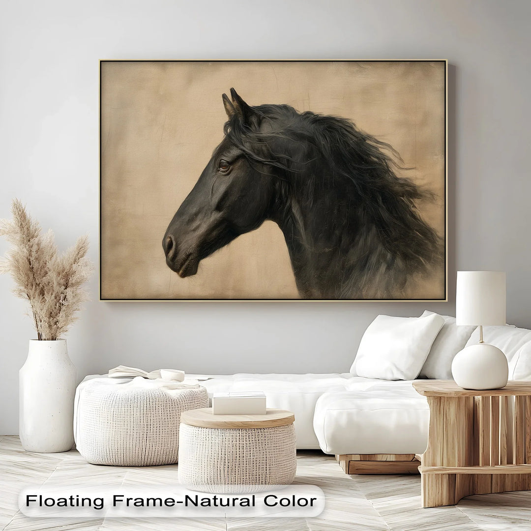 Majestic Black Stallion Portrait – Canvas Print - MyPhotoStation