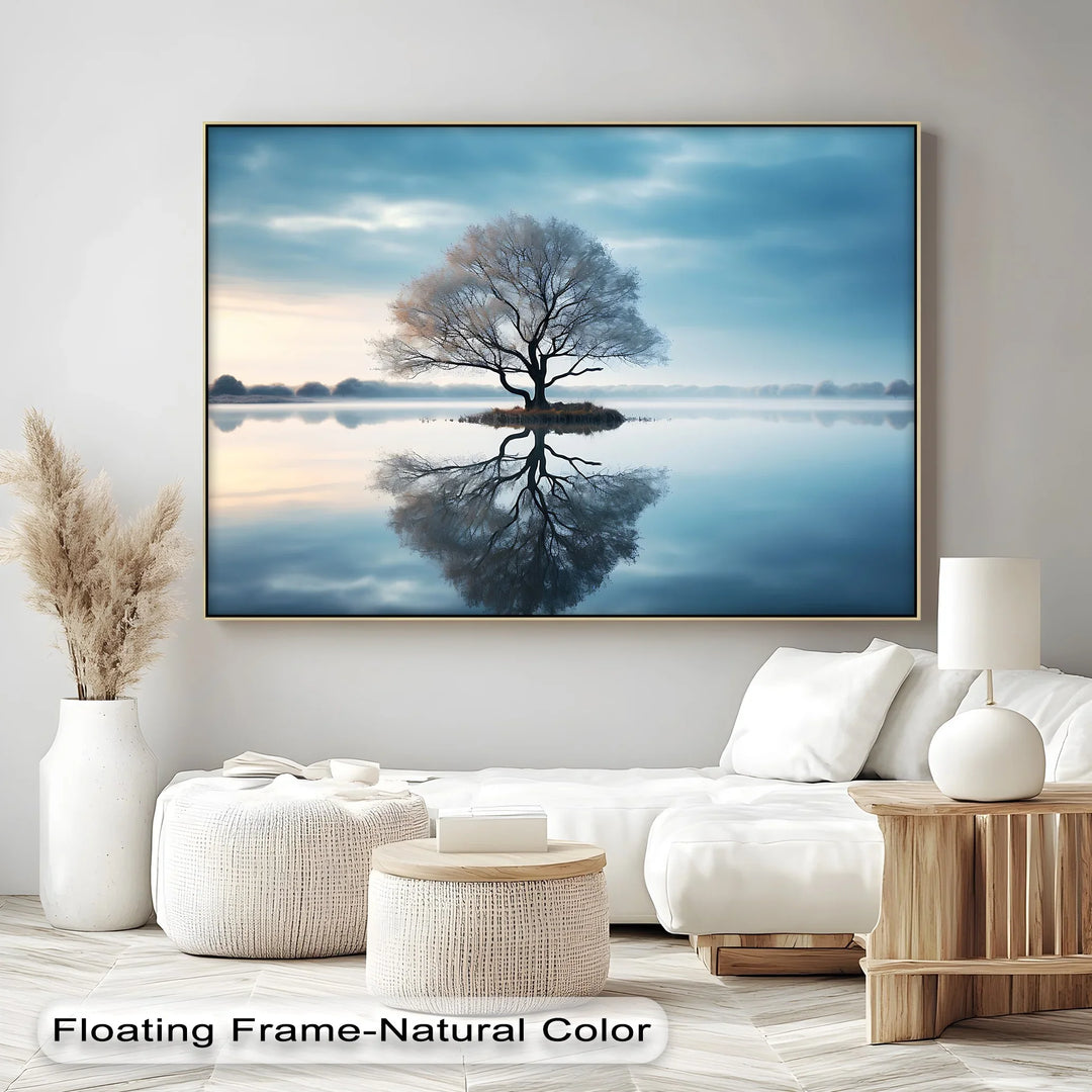 Minimalist Tree and Water - Landscape Canvas Print