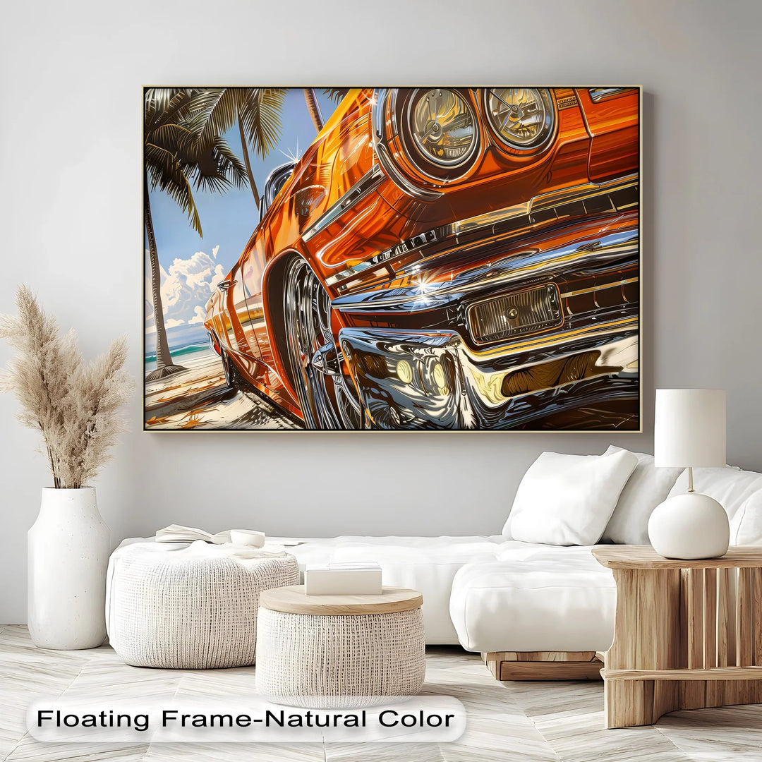 Classic Lowrider by the Beach - Car Canvas Print
