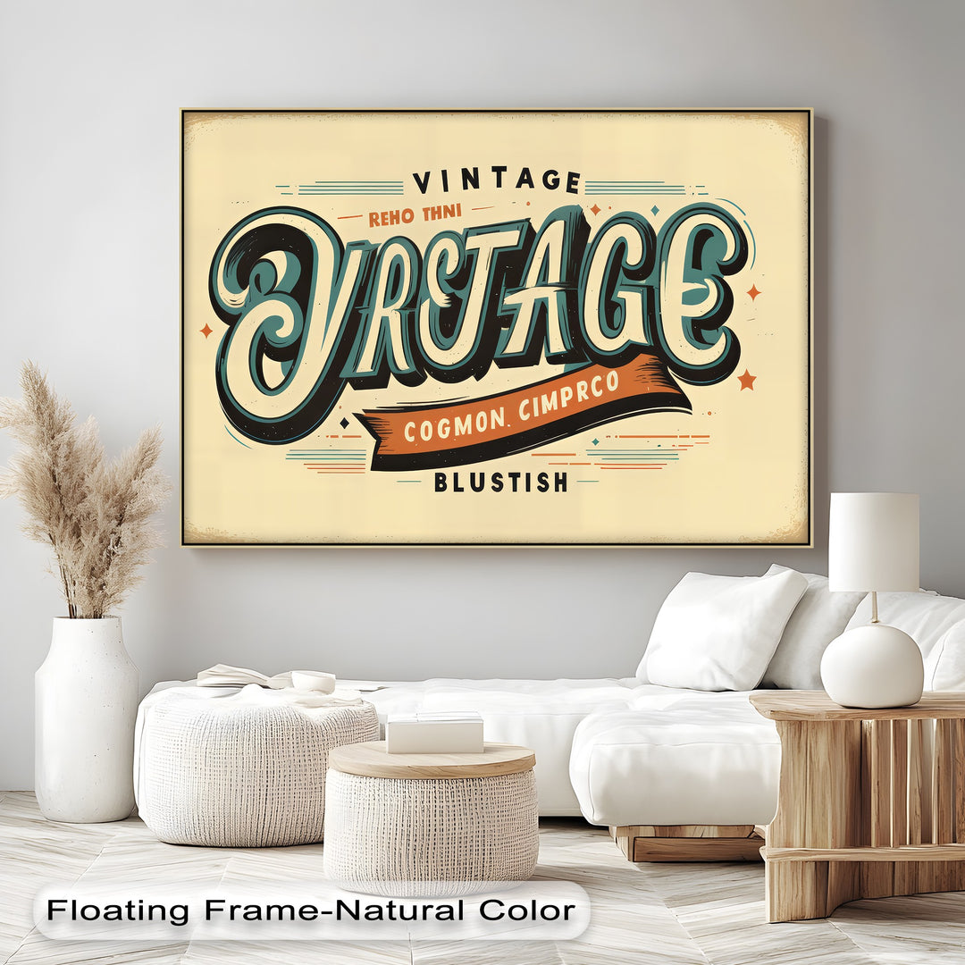 Vintage Lettering Blast – Retro Typography Canvas Print
