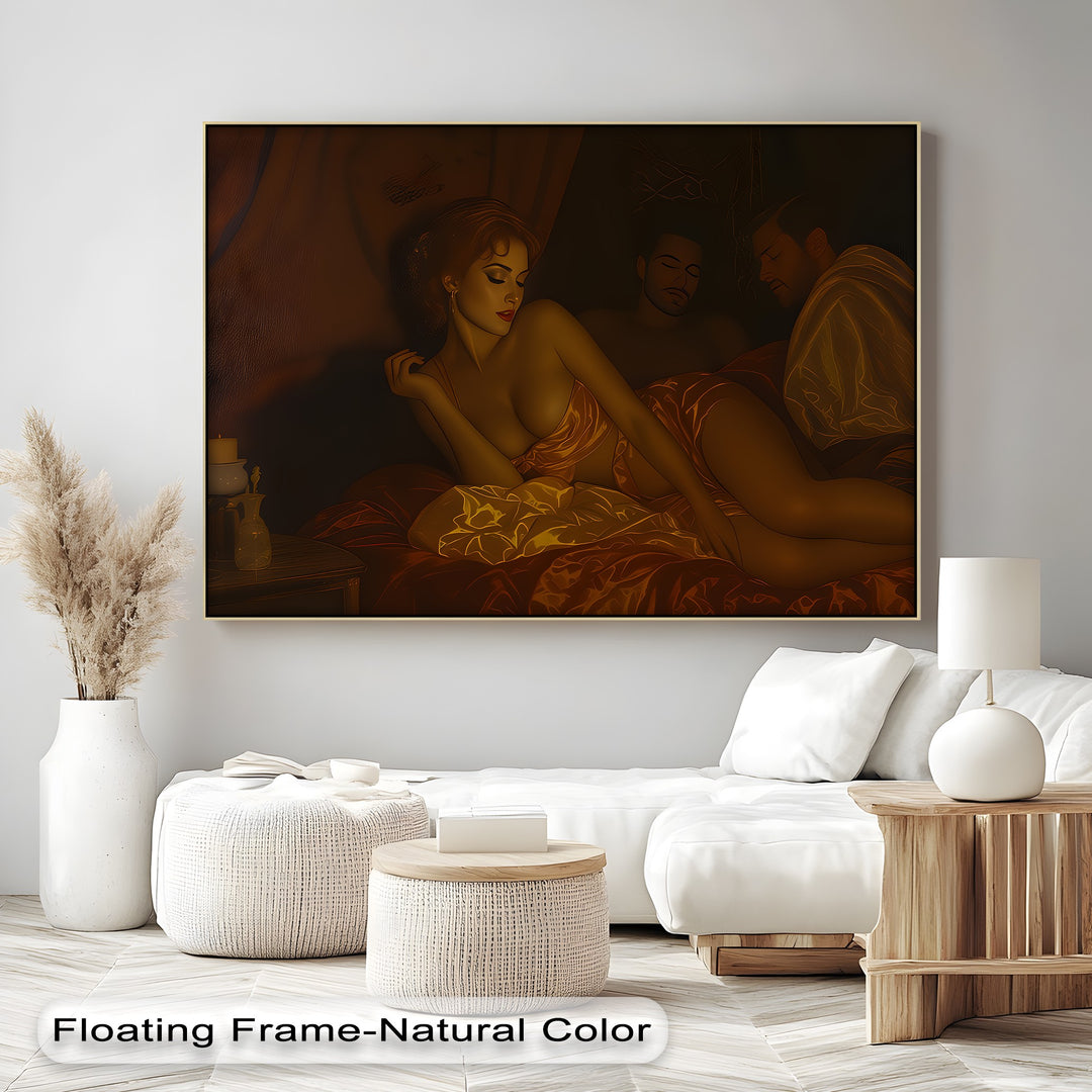 Temptation in Gold – Erotic Canvas Wall Art | Framed Wall Art