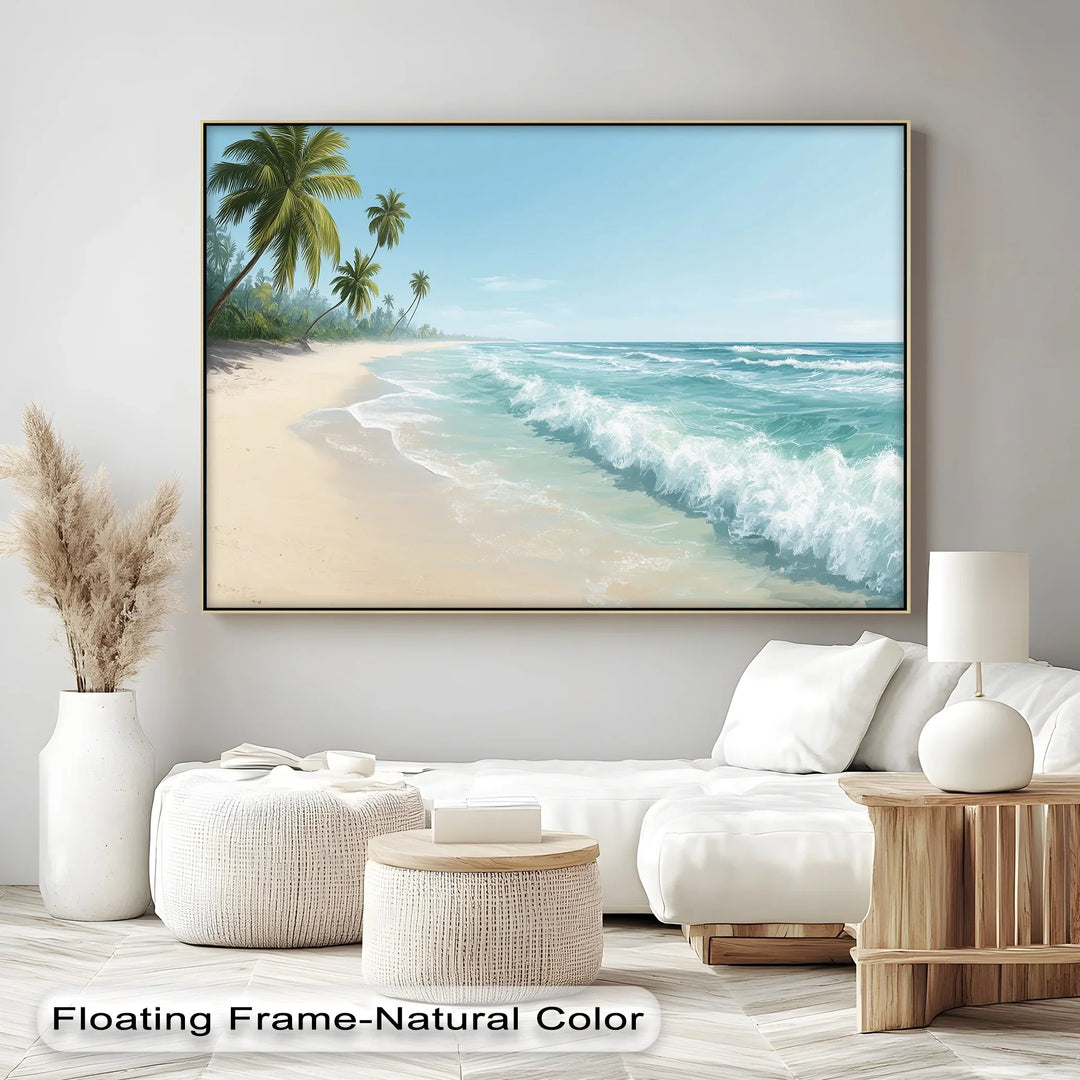 Tropical Calm – Palm Beach Ocean Horizon Canvas Print - MyPhotoStation
