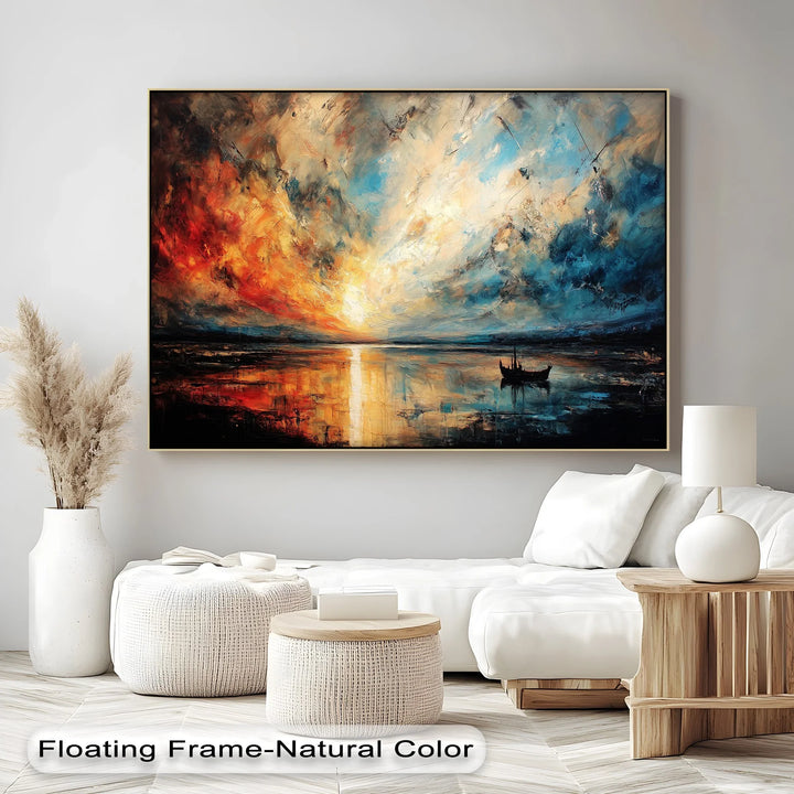 Dramatic Sunset Boat - Canvas Print - MyPhotoStation
